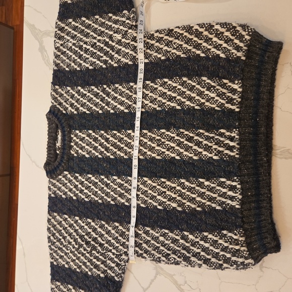 Vintage Wooly-Wooly Mens Wool Crewneck Long Sleeve Striped Sweater Size Large - Picture 9 of 11